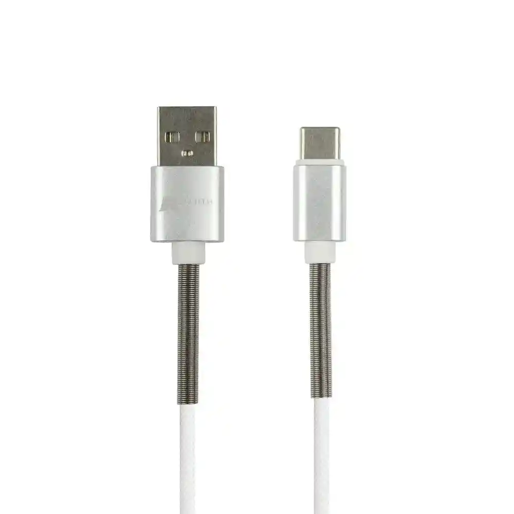 Cable Usb Jaltech Trenzado Tipo C 1.2m Jal 1707 Blanco