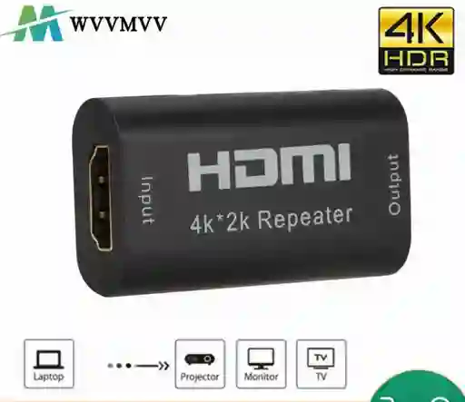 Amplificador De Señal Compatible Con Hdmi, Repetidor 4k X 2k, Adaptador- Unir Dos Cables Hdmi