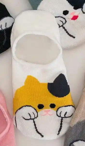 Regalo Medias Diseño Gato Orejas Amarillo Catlovers