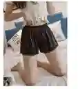 Shorts De Seda Con Encaje