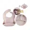 Kit / Set De Vajillas De 7 Piezas En Silicona, Libre De Bpa, Beige