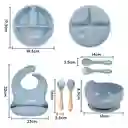 Kit / Set De Vajillas De 7 Piezas En Silicona, Libre De Bpa, Morado