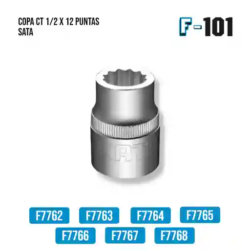 Copa Ct 1/2" X 5/8" 12 Puntas Sata 13506