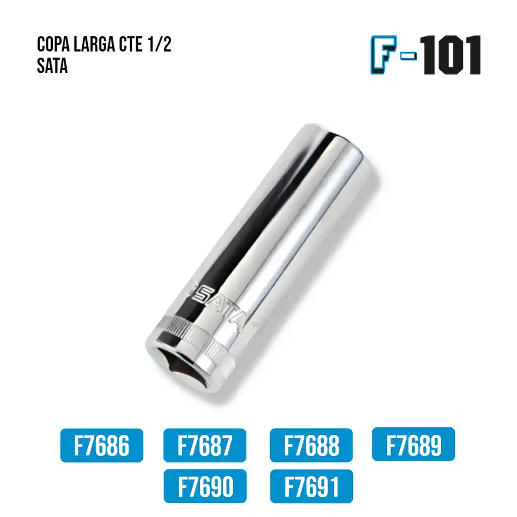 Copa Larga Cte 1/2" X22mm 6pt Sata Gl13413em
