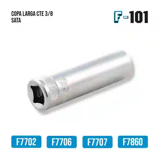 Copa Larga Cte 3/8" 6pt 1/2" Sata Gl12203em