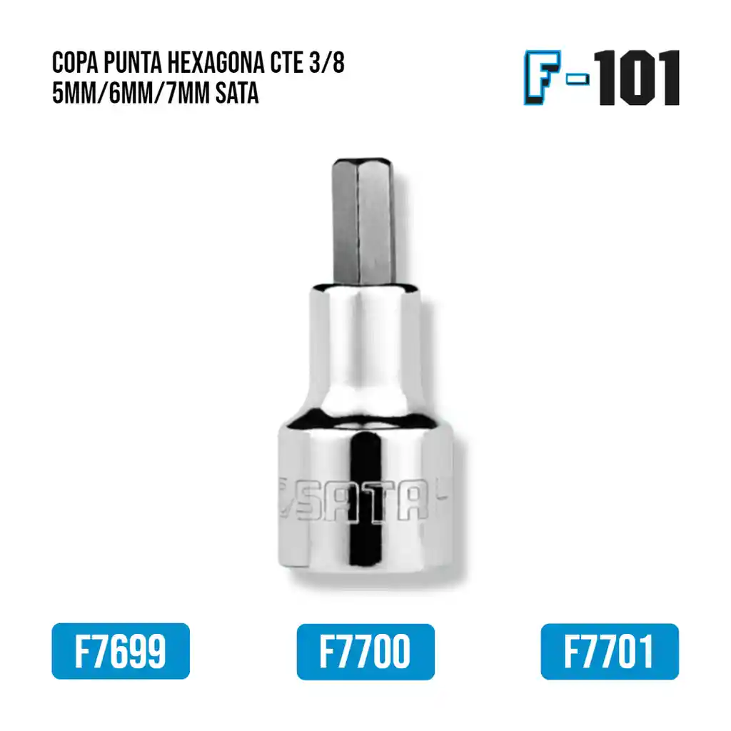 Copa Punta Hexagona Cte 3/8" X 50mm X 5mm Sata Gl22203em