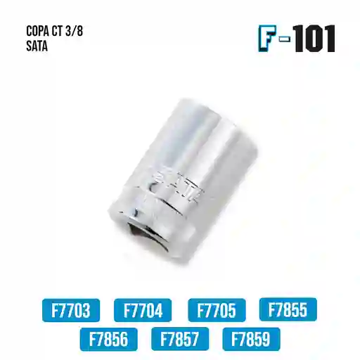 Copa Cte 3/8" 6pt 17mm Sata Gl12312em