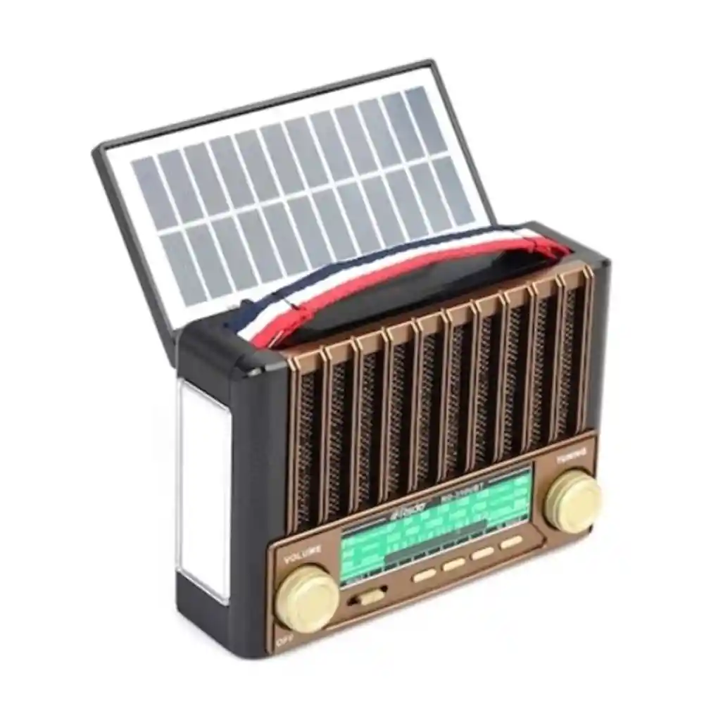 Radio (florencia) Recargable Con Panel Solar Y Potente Reflector (fm/am/bluetooth Y Sw)