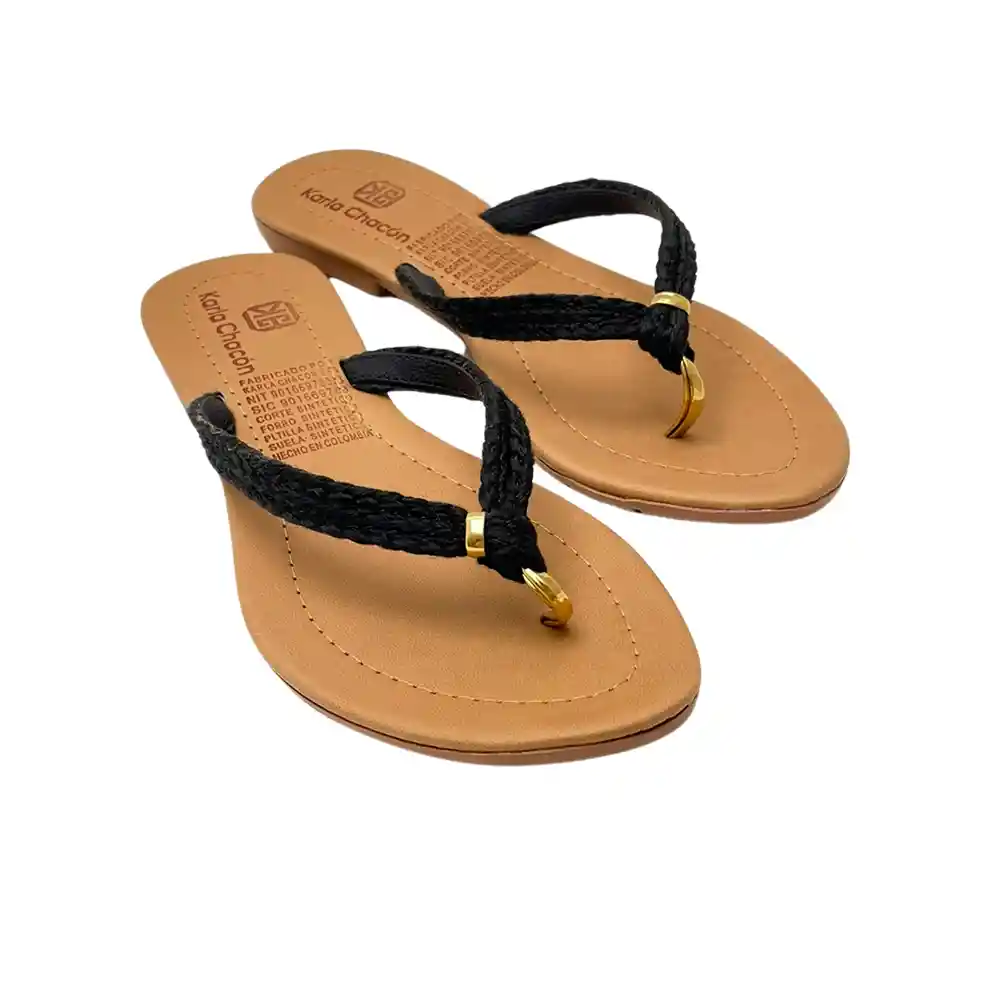 Calzado Zapato Mujer Casual Sandalia Dama Karla Chacon Estela Negro 35
