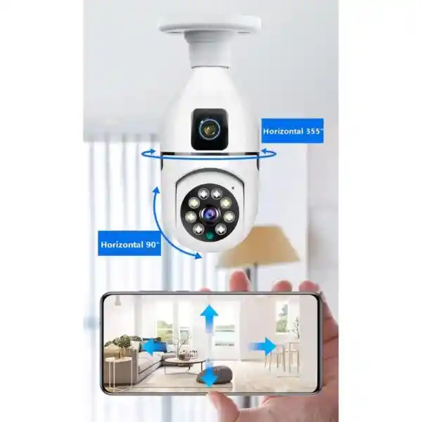 Doble Camara Bombillo Wifi De Seguridad / Camara Doble Bombillo Wifi