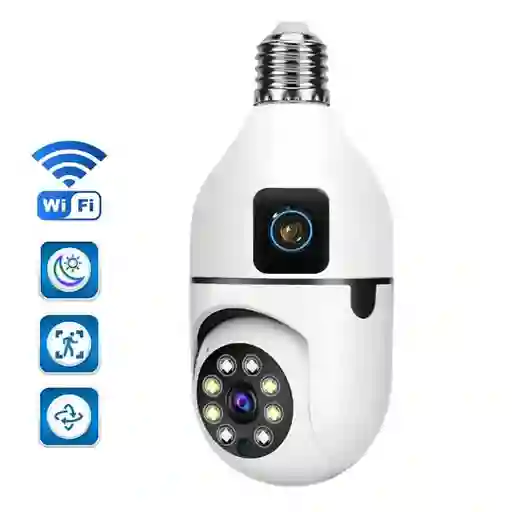 Doble Camara Bombillo Wifi De Seguridad / Camara Doble Bombillo Wifi