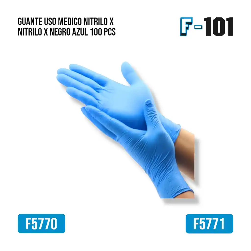 Guante Uso Medico Nitrilo X Nitrilo X Negro/azul 100pcs M