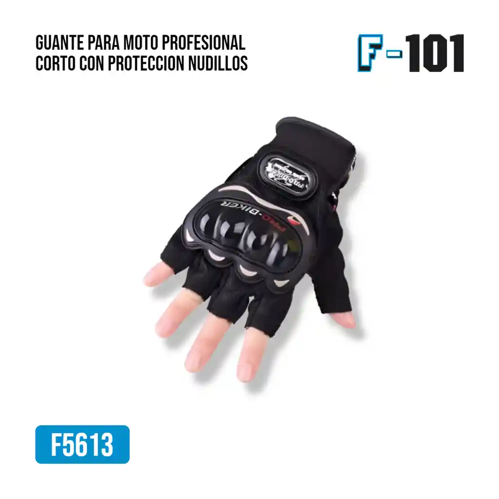 Guante Para Moto Profesional Corto Con Proteccion Nudillos