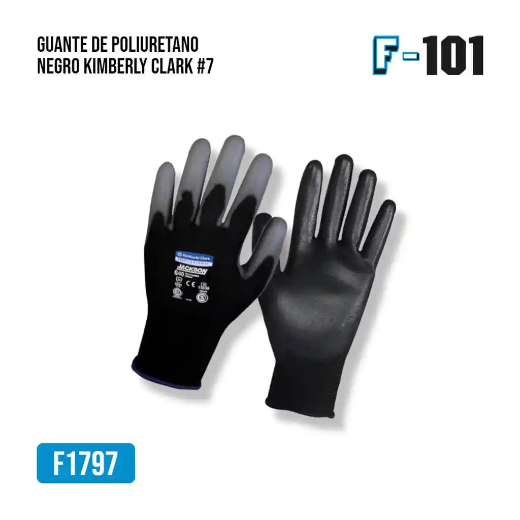 Guante De Poliuretano Negro Kimberly Clark #7