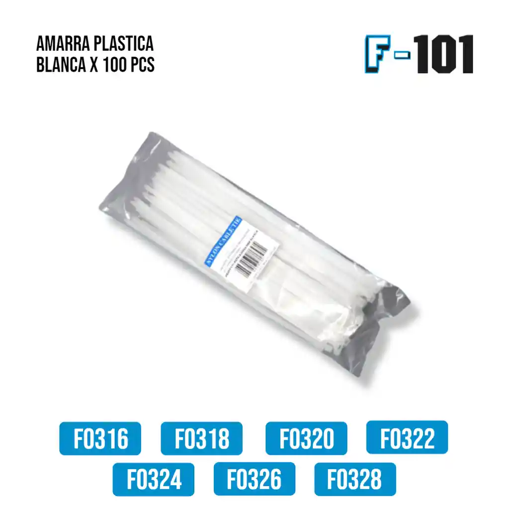 Amarra Plastica 15cm Blanca X 100pcs
