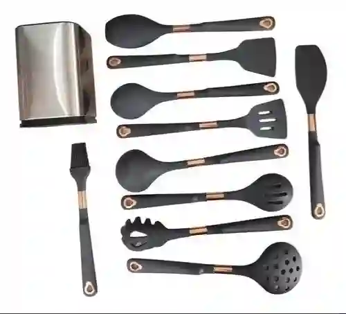 Set 11 Piezas Juego Utensilios Cocina Silicona Antiadherente