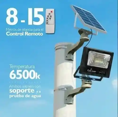 Reflector Exterior Lampara Led Panel Solar Recargable 50w