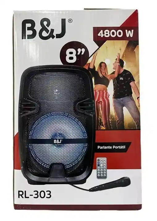 Cabina Con Alta Potencia Bj Rl303 Parlante Altavoz 8 Pulgad