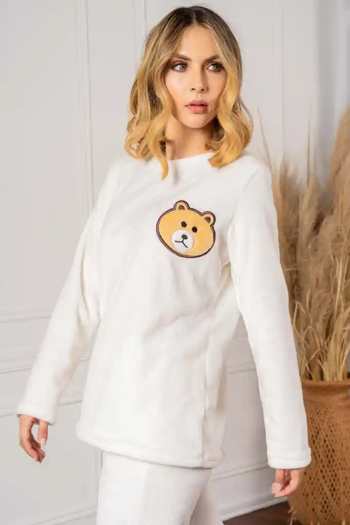 Pijama Térmica Con Bordado De Oso Talla L