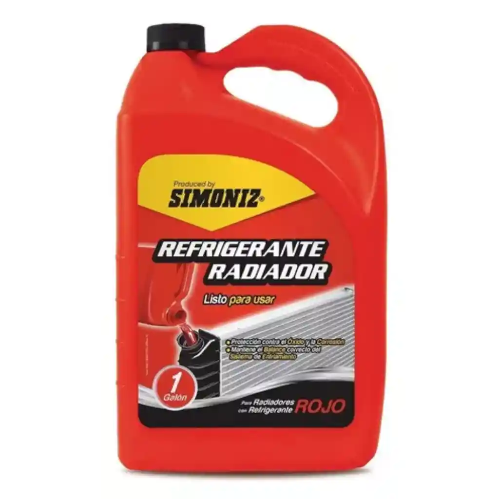 Refrigerante Radiador Simoniz, Galon Color Rojo
