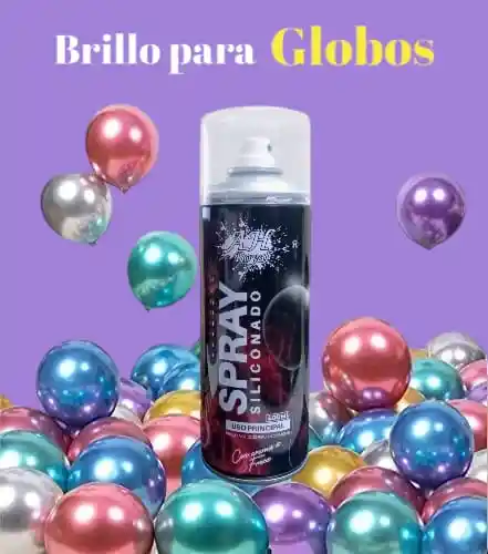 Spray Siliconado Para Brillo De Globos Aroma A Fresa / 400ml