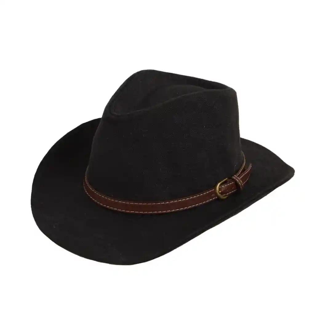 Sombrero Para Hombre Explorador Indiana Jones En Drill Negro