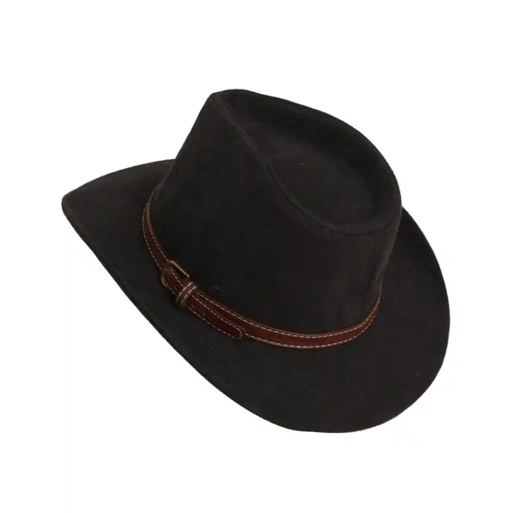 Sombrero Para Hombre Explorador Indiana Jones En Drill Negro