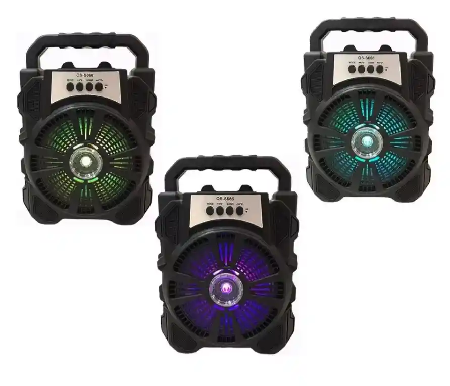 Parlante Kimiso Qs-666 6,5 Pulg Altavoz Bocina Luces Led