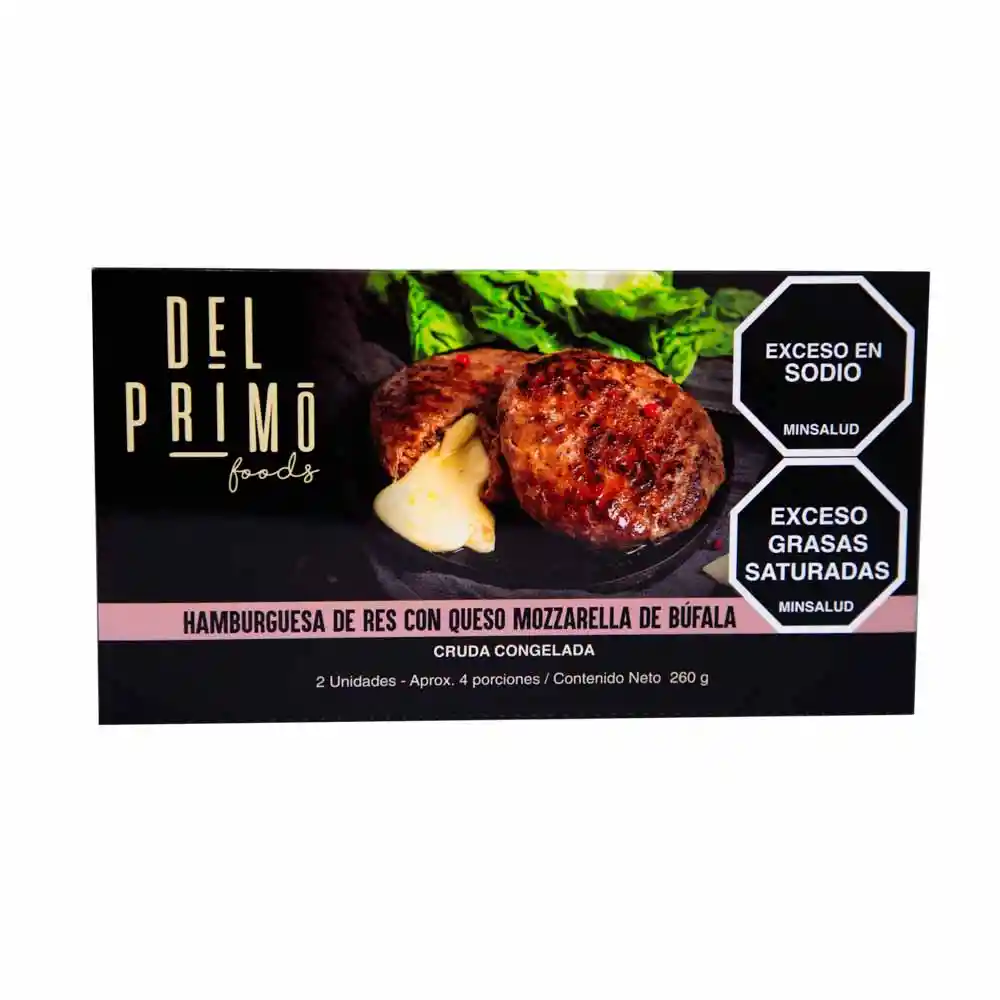 Hamburguesa De Queso Mozzarella De Búfalax 2 Unds De 130 Gr