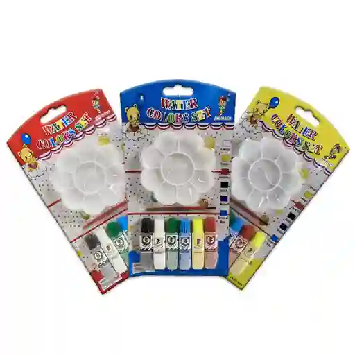 Set De Acuarelas Con Pincel