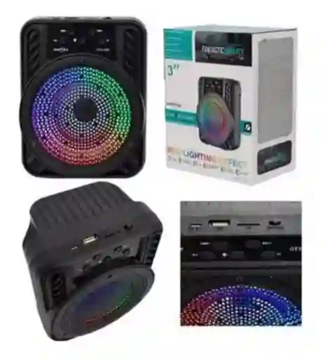 Parlante Altavoz Gts 1545 Bluetooth Portátil Luz Rgb 3 Pulg