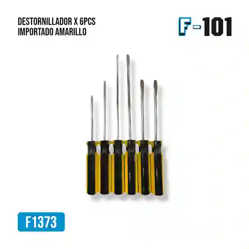 Destornillador X 6 Pcs Importado Amarillo