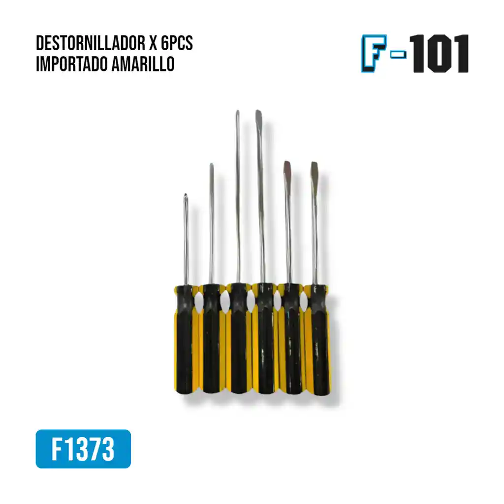 Destornillador X 6 Pcs Importado Amarillo
