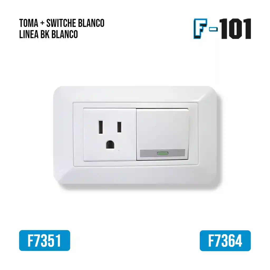 Toma + Switche Blanco Linea Bk Zfr42