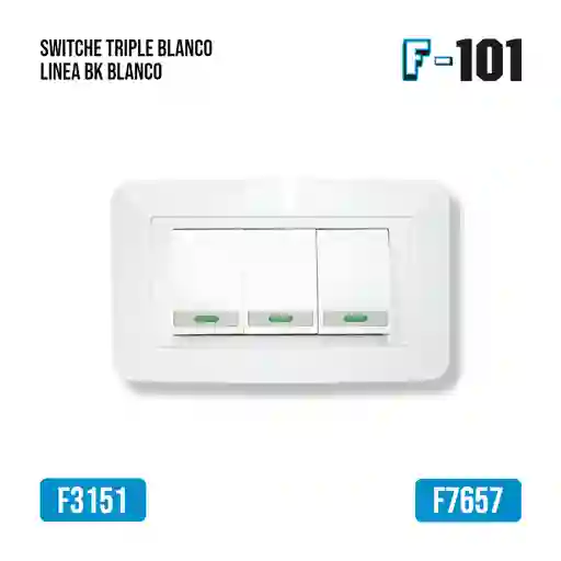 Switche Triple Blanco Linea Bk Zfr40