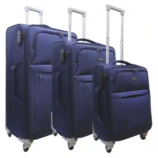 Set De Maletas X 3 Pzs Valdor Nl Navy