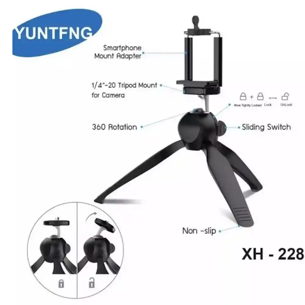 Soporte Holder Celular Tripode Yuntfng Xh-228 / Rotacion 360