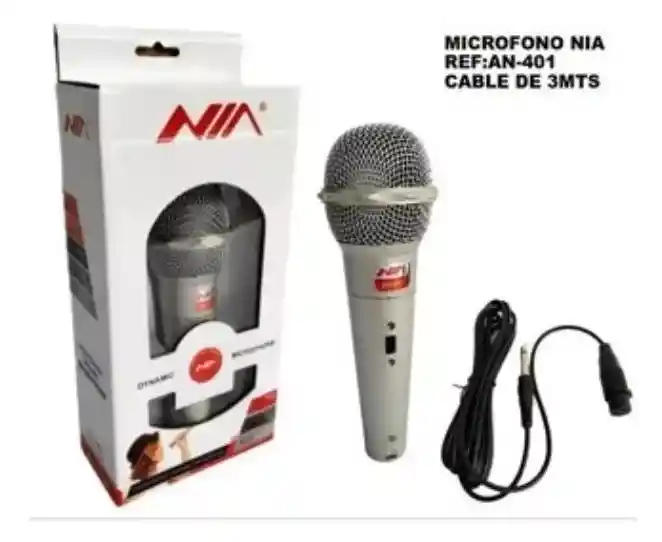 Micrófono Nia Alámbrico An-401 Cable 3 Mts