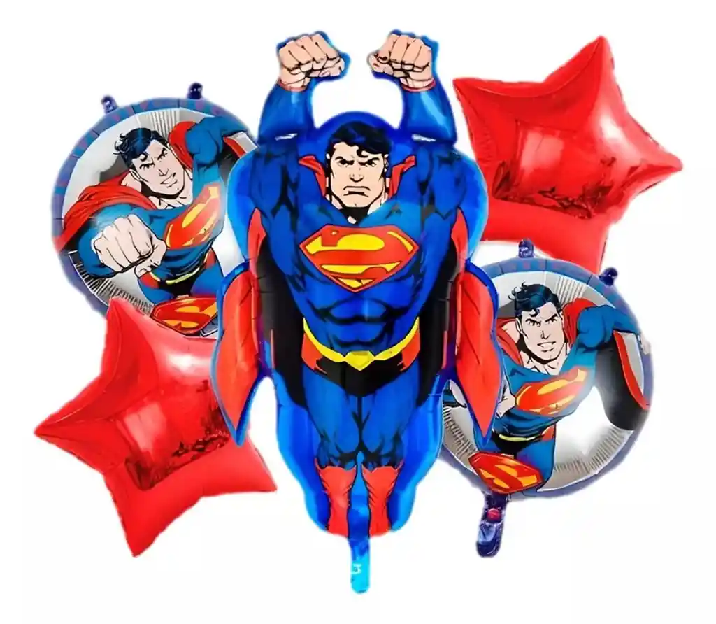 Globos De Super Man Heroes X 5