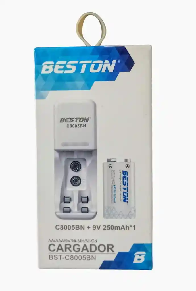 Pila 9v 250 Mah *1 Cuadrada Beston + Cargador Bst-c8005bn