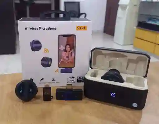 Micrófono Inalámbrico Dual Sx21 / Microfono De Solapa Doble Sx21