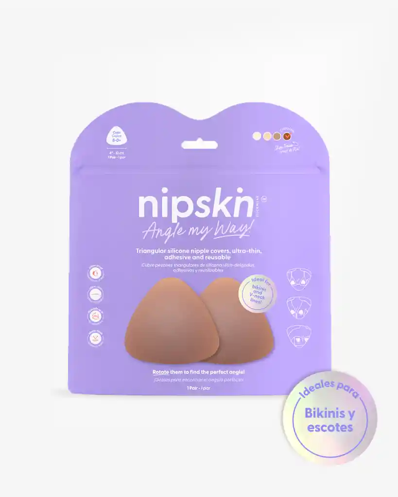 Nipskin Cubre Pezones Triangulares De Silicona - Color Chocolate