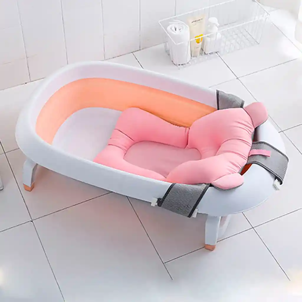 Almohadilla De Bañera Para Bebé, Antideslizante, De Secado Rápido Rosado