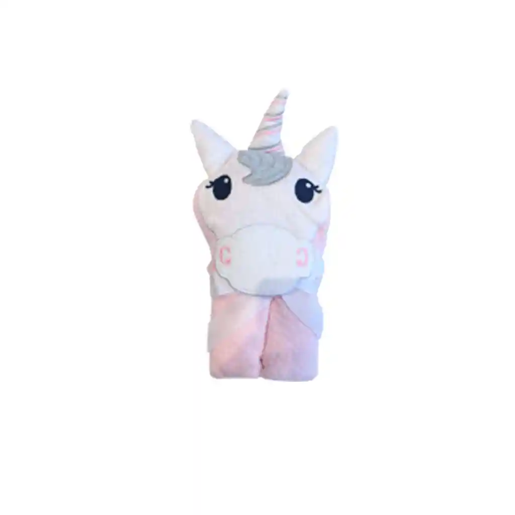 Toalla Con Capuche Para Bebé, 100% Algodón Y Diseño De Animales - Hooded Towel Unicornio