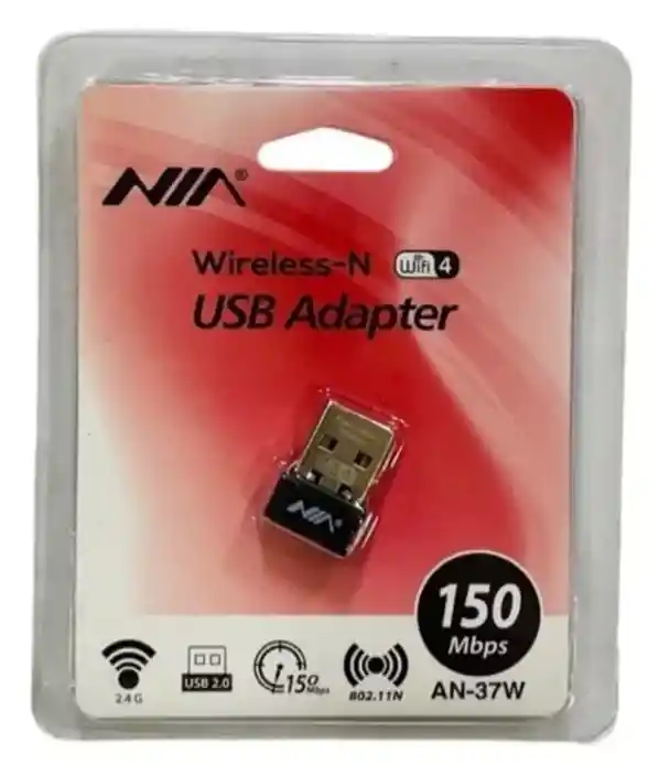 Usb Wifi Nia 150 Mbps An-37w Conexión Directa Ideal Portátil