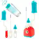 Juego De Cepillos Con Soporte Para Teteros Y Accesorios, Set De Aseo Para Biberones 3 En 1 Amarillo