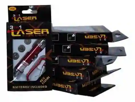Llavero, Laser Y Linterna En Caja