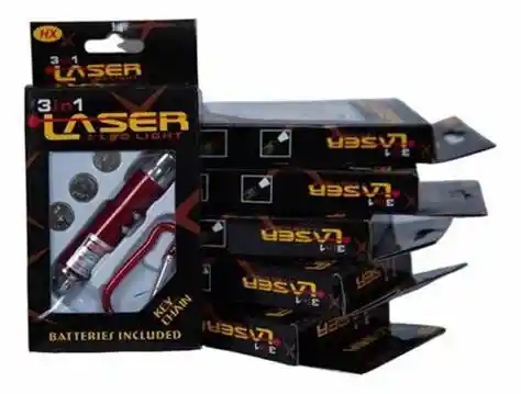 Llavero, Laser Y Linterna En Caja