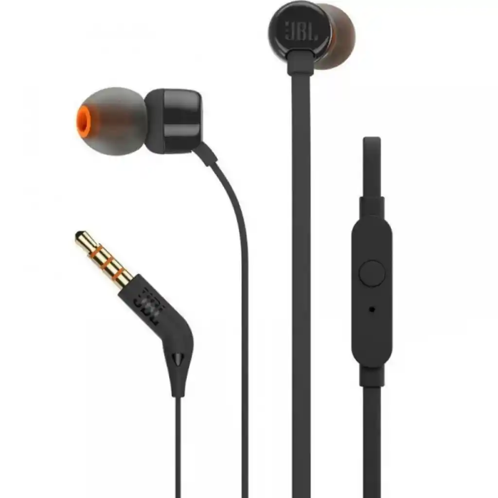 Audífonos Jbl Alámbricos In Ear Manos Libres T110 Negro