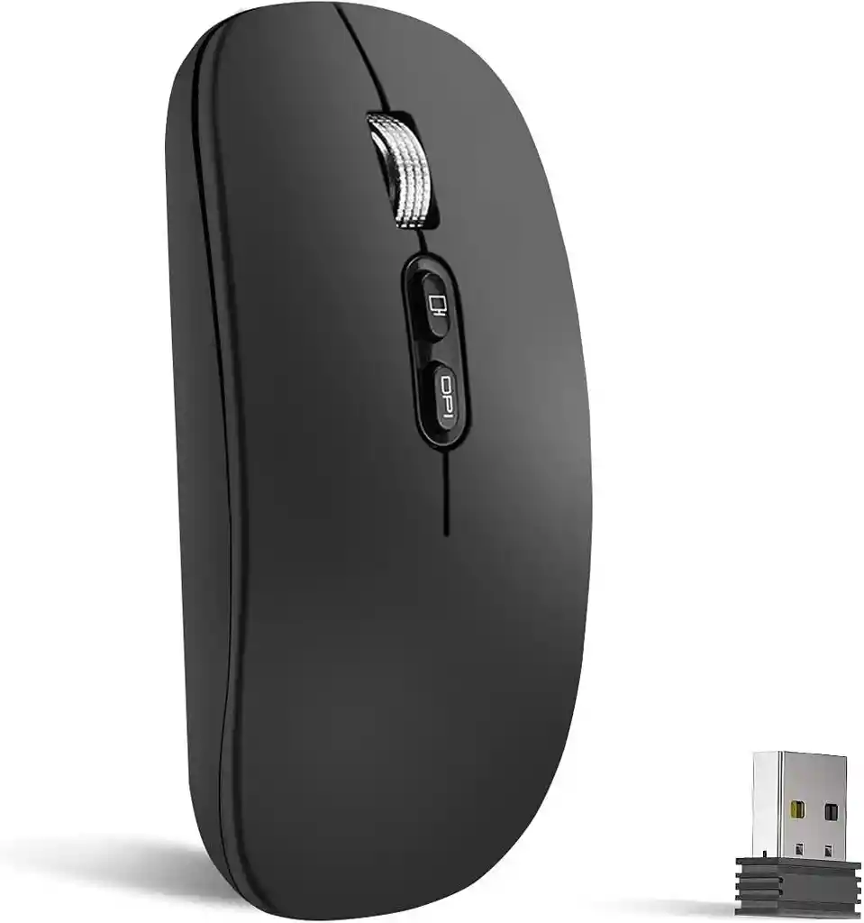 Mouse Inalámbrico Bluetooth 2,4ghz Color Negro Mirellado